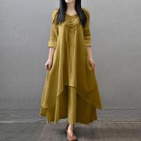 Vestidos de mujer Bohemia capas Vintage bata manga suelta vestido largo Mujer Otoño Vestidos - details 1