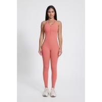 Mono de yoga con espalda de carreras para mujer, cremallera frontal, mallas deportivas de una pieza con espalda abierta - details 0