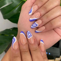 24Pcs Uñas Postizas De Póker Manicura Ballerina Removible Almendra Uñas Falsas De Decoración Para Mujeres Y Niñas Uñas Postizas De Cuchara Completo - details 17