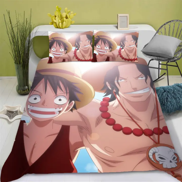 Funda de Edredón de Dibujos Animados de Monkey D Luffy Funda de Cama Transpirable para Niños - 1