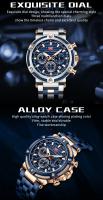 Reloj informal de negocios de lujo para hombre, reloj de pulsera de cuarzo resistente al agua, cronógrafo luminoso de acero inoxidable a la moda para el trabajo - details 3