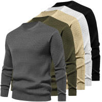 Suéter de punto para hombre, camiseta informal de manga larga con cuello redondo y ajuste holgado - details 2