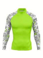 Protección solar para hombres, parte superior de traje de baño de cuello alto, de secado rápido, elástica - details 14