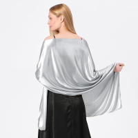Mantón Mujer Fiesta Seda Boda Pashmina Bufanda Elegante Pañuelo Vestido Ceremonia Vida Nocturna 200x70cm - details 2