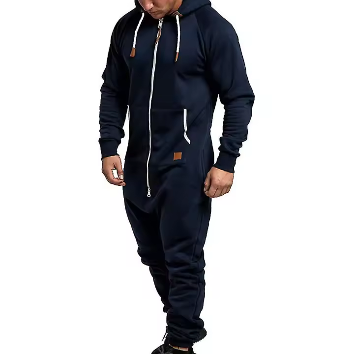 Mono para hombre, todo en uno, sudadera con capucha, mono con cremallera, mono informal con capucha para invierno, mono BSSM - 1