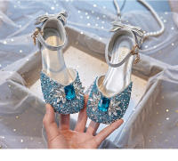 Nuevos zapatos plateados de cristal con suela blanda Baotou, zapatos de niña con diamantes de imitación, zapatos de rendimiento. - details 10