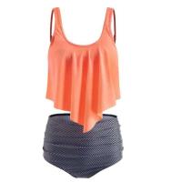 Conjuntos de dos piezas sexys para mujer, trajes de baño con volantes, ropa de playa estampada, conjunto de Bikini de cintura alta, trajes de baño Tankini con realce - details 7