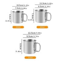 Taza con asa plegable de acero inoxidable, armas de fuego portátiles, taza para acampar al aire libre, accesorios VIE para el hogar, 1 pieza. - details 0
