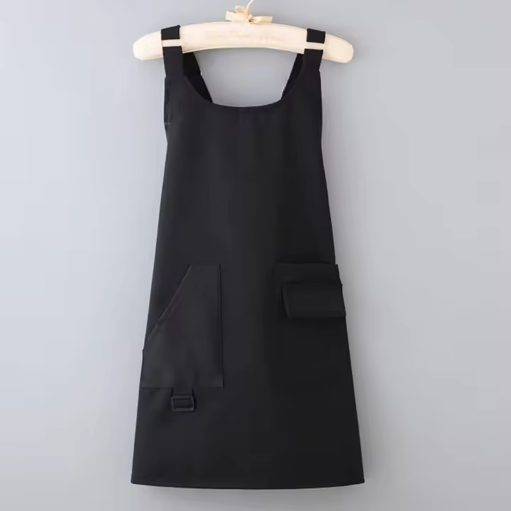 Delantal de estilo de correa de moda, bata de cocina impermeable antiincrustante, sin mangas, delantal de barbacoa para Chef de restaurante de Hotel - 1