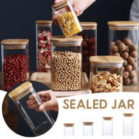 Tarro de Almacenamiento de Vidrio Transparente Cuadrado con Tapa a Prueba de Humedad para Café Té Bolsas de Granos para Cocina Hogar - details 7