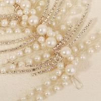 Pinza para el pelo de novia de cristal de estilo francés, forma de ramas, horquilla plateada para novia, tocado de boda de perlas de lujo, accesorios para novia - details 8