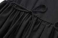 TRAFZA-Vestido corto informal para mujer, traje sin mangas con cuello redondo, lazo decorativo y cremallera, 4 colores, 2024 - details 15