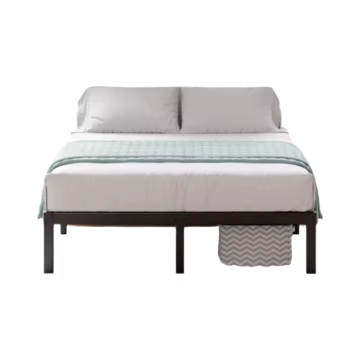 Cama de Metal Plateforma 135x190cm Altura de 36cm con Almacenamiento Bajo - 1