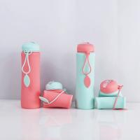 Botella de agua de silicona plegable a prueba de fugas, taza de agua plegable portátil reutilizable, tapa giratoria, tazas de agua plegables para viaje - details 14