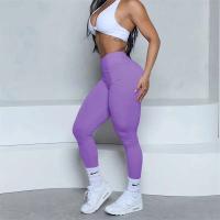 Leggings con espalda en V para mujer, leggings deportivos sin costuras para mujer, pantalones de yoga sólidos elásticos de cintura alta para fitness y jogging - details 36