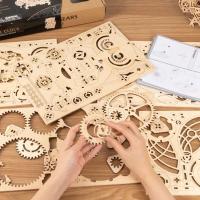 Robotime Rokr Reloj de Búho 3D Kit de Bloques de Madera DIY Montaje Fácil - details 7
