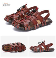 Sandalias suaves de verano para hombre, zapatillas informales de cuero para exteriores, antideslizantes, ligeras y cómodas, zapatos deportivos de playa - details 22