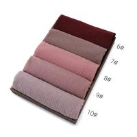 18 colores liso suave fino poliéster Hijabs mujeres largo musulmán chal bufanda turbante envolturas para la cabeza señora islámico 170*70Cm - details 7