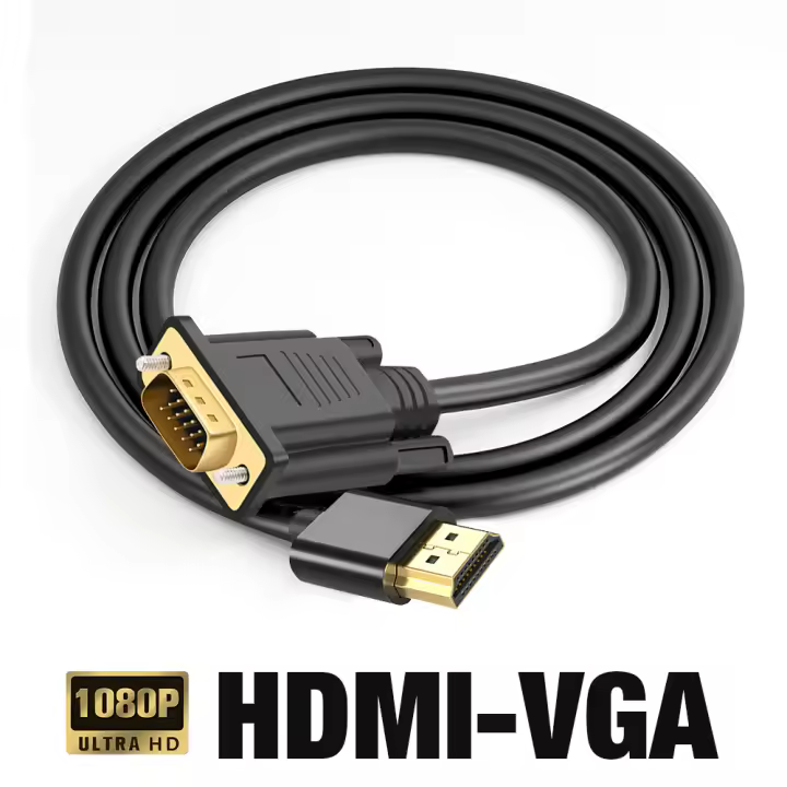 Adaptador de Cable HDMI a VGA, convertidor de vídeo chapado en oro, línea de señal Digital a analógica para proyector de pantalla de Monitor de TV - 1