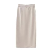 BUNO-Vestido Midi elegante con bolsillos lisos para mujer, vestido elegante sin mangas con cuello redondo, vestidos ajustados con abertura para ir al trabajo, batas acampanadas lisas 2025 - details 5