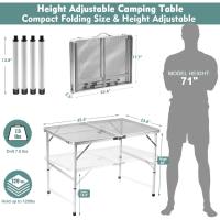 Mesa Plegable, fácil de Guardar, Mesa de Picnic compacta y portátil para Parrilla, Camping al Aire Libre, jardín, Patio, Comedor, Barbacoa, Fiesta, Mercado, 3 pies (Mediana, Plateada) - details 2