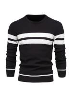 Nueva Suéter De Otoño Para Hombre Con Cuello Redondo Y Mangas Largas Patchwork Caliente Y Delgado Moda Casual Ropa De Hombre - details 4