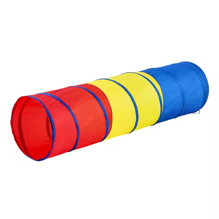 SucceBuy Tienda de campaña túnel de juego para niños pequeños, juguete colorido de túnel para gatear para bebés y mascotas, regalo plegable para interiores y exteriores para niños y niñas, rojo/amarillo/azul multicolor - 1