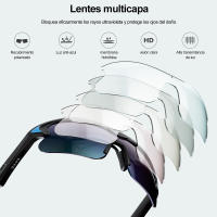 Gafas de sol inteligentes con Bluetooth, auriculares inalámbricos con música para deportes al aire libre, con luz antiazul - details 1
