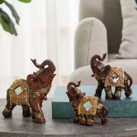 Adornos de elefante de resina, estatua de mesa artesanal creativa para decoración de sala de estar y dormitorio - details 1