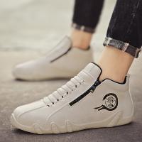 Zapatillas Deportivas Casuales para Hombres Top Media con Cremallera y Cordones, Forro de Tela Transpirable, Suela de PVC Duradera para Correr, Senderismo y Atuendo Casual - details 2