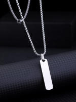 Collar de acero inoxidable de titanio simple para hombre, colgante versátil que no se decolora. - details 3