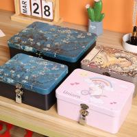 Caja de hojalata de alta calidad multiusos con cerradura, baúl de almacenamiento, caja de Metal dura para almacenamiento de joyas de gran capacidad para el hogar - details 2