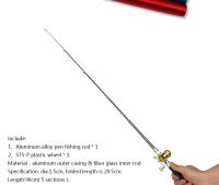 Mini caña de pescar telescópica de bolsillo portátil con forma de bolígrafo, caña de pescar plegable con rueda de carrete - details 1