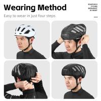 Gorros de bicicleta con cordón, cubierta de lluvia con tira reflectante, a prueba de viento, impermeable, Universal para cascos de ciclismo - details 12