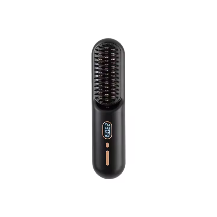 Nueva plancha de pelo recargable, peine eléctrico perezoso de viaje portátil inalámbrico, los iones negativos no dañan el cabello, plancha de pelo de doble propósito en rollo recto - 1