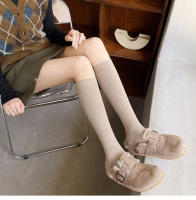 Nuevas medias de mujer tendencias de primavera estilo pijo Casual calcetines hasta la rodilla calcetines largos de Color sólido de alta calidad cómodos - details 0
