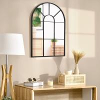 Espejo Decorativo de Pared 60x91 cm Espejo de Ventana de Metal para Salón Dormitorio Entrada Estilo Moderno Negro - details 4