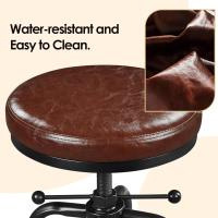Taburete sintético Alto Redondo Ajustable en Altura con Dos reposapiés, Silla de Cocina con Marco de Metal para Cocina, Restaurante Bistrot Negro - details 19