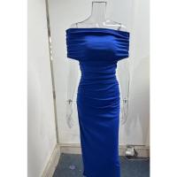 2025 vestido plisado de hombro de una palabra de primavera, falda de fondo dividida delgada y delgada, vestido, vestido largo - details 39