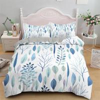 Cubierta de Edredón con Estampado Floral Duvet King Set de Ropa de Cama Suave Microfibra con Patrón Geométrico Funda de Cojín con 2 Fundas de Almohada - details 7