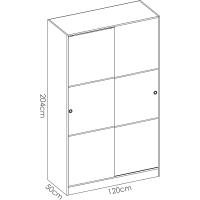 2 Puertas correderas, Natural Y Blanco Brillante, 120x204x50cm - details 2