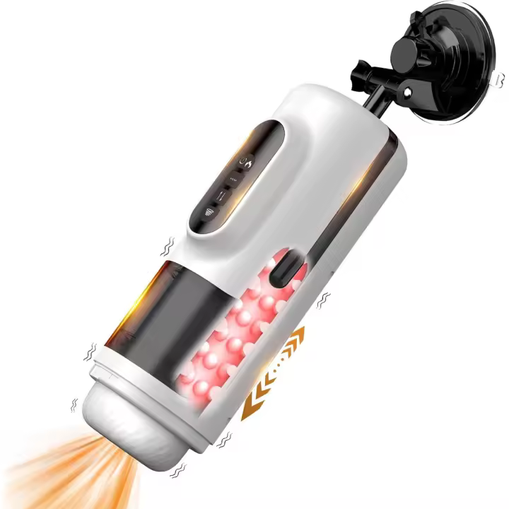 2025 Nuevo estilo Copa manos libres, masturbador masculino automático electrónico 5 estiramientos y 10 vibraciones de succión calefacción juguete sexual vaginal real 3D con - 1