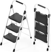 Peldaños Anchos con Baranda, Escalera de Tijera con Pedal Antideslizante, Taburete Plegable para Hogar Cocina Garaje Jardín Oficina, Capacidad de Carga de 900LBS, Azul - details 29