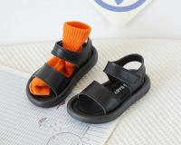 Sandalias de verano para niños y niñas, zapatos suaves y transpirables con gancho de color puro, a la moda, para la playa - details 2