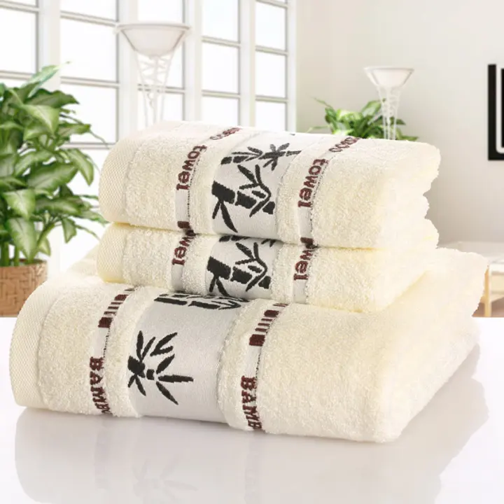 Juego de Toallas de 3 Piezas, Fibra de bambú,algodón,Antibacteriano, Desodorante,Suave y absorbente - 1