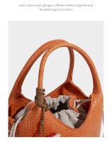 Bolso tejido de moda, bolso cubo de gran capacidad, bolso mensajero casual versátil para viajeros. - details 28