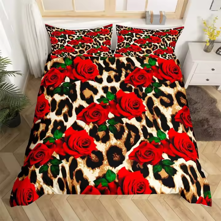 Funda de Edredón de Estampado de Leopardo Cheetah Tema de Animal Salvaje Africano - 1