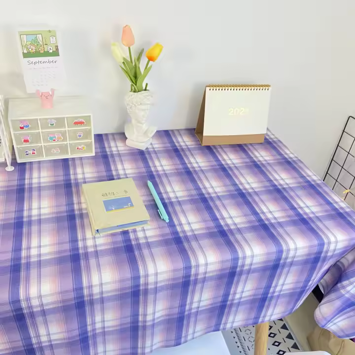 Mantel a cuadros INS, mantel japonés fresco a cuadros, dormitorio, tocador, alfombra, decoración de escritorio Rectangular - 1