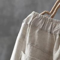 Pantalones de mujer de lino y algodón pantalones hasta el tobillo elásticos casuales sueltos primavera / verano - details 3