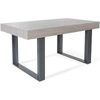 Mesa de comedor extensible rectangular para 6-10 personas, madera y negro, 160-200 cm - details 26